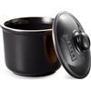 Römertopf Mini Cocotte in Ceramica 0,6 L con Coperchio, Nero | Ceramica, Ø 12,5 cm, 0,6 litri, porzione singola, adatta al forno e al barbecue