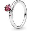 PANDORA Anello con cuore rosso brillante, 52