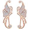 Yumilok Orecchini da donna a forma di cartilagine, orecchini a clip, in argento Sterling 925, con zirconi e farfalla e Argento, colore: oro rosa., cod. Y20107-rose gold