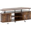 HOMCOM Mobile TV con Ampio Piano, Ante con Sportello e Scomparto Aperto per Televisori fino a 55 pollici, 120x39.5x52 cm, Marrone | Aosom Italy