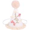 Goktvai Cappello a Cono per Mezzo Compleanno con Fiocco, Glitterato Cappello a Cono Rosa Mezzo Compleanno Corona Bohémien Feste di Metà Anno Mini Fotografico Decorazioni Feste di 6 Mesi per Bambina