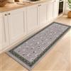 Tex family Tappeto Cucina Margherite 100% Cotone Antiscivolo Grigio Multiuso - Cm. 55x180