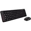 LOGITECH Tastiera e mouse senza fili Logitech MK220, Layout tastiera EN/RU, Nero, Mouse incluso, Russo, Ricevitore USB mini