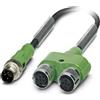 Phoenix Contact Cavo di distribuzione M12/M12/M12 1xmaschio/2xfemmina diritto 4/3 poli. Codifica A, 48 V, 4 A, numero di conduttori 3, lunghezza