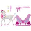 Barbie JNH63, Carrozza trainata da cavalli per bambole, 3 anni/anni