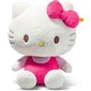 Steiff Hello Kitty - Peluche da 30 cm, bianco con outfit rosa, grande peluche da coccolare, per bambini e collezionisti, lavabile in lavatrice