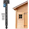 Kotarbau Cerniera per pentole dritta da 100 a 400 mm, per persiane, porte, cancelli, accessori da giardino, con rivestimento verniciato a polvere, nero