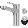 Kraus Rubinetto per lavabo da bagno a foro singolo Indy in nichel spazzolato senza macchie, KBF-1411SFBN