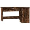 vidaXL Scrivania Angolare Rovere Fumo 120x140x75 cm Legno Multistrato