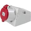as - Schwabe Presa CEE a parete - 400 V, 16 A, 4 poli - Presa a parete con coperchio incernierato - con alloggiamento resistente agli urti - con collegamenti a vite - Made in Germany - IP44, 60578