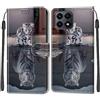 TOMYOU Cover per Honor X8A 4G, gatto e tigre | Antiurto Protettiva Portafoglio, Slot per Schede, Magnetica, Custodia in Pelle PU, Libro Flip,Funzione Stand