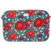 IBOAH Custodia Laptop Imbottita 36x25cm (Blu con Fiori Arancioni)