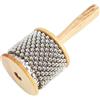 A-Star Shaker Cabasa Afuche con perline in legno - Diametro 7 cm, piccolo - Strumento a percussione manuale