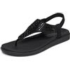 Skechers Meditation Luxe, Sandali Bassi da Donna, con Cappuccio, Decorati con Geo, Nero, 36