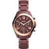 Fossil Orologio al quarzo moderno in acciaio inossidabile da donna, bordeaux, Cronografo