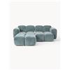 Westwing Collection Divano componibile 3 posti con poggiapiedi sinistro/destro Tayla - Blu