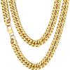 ChainsHouse Catena a maglia cubana in oro 13,5 mm Collana Miami Chunky da 20 pollici per uomo donna
