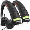 Fincci Pneumatici Bici 26 x 1.95 50-559 Slick con Protezione Antipuntura