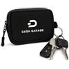 BIGH Portachiavi Moto Neoprene Impermeabile | 3 Scomparti con Tasca Carte d'Identità | Anello Interno Esterno | Protegge Serbatoio | Accessori Motociclista Nero 13x9cm