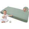 Medi Partners Lenzuola Lettino Neonato 60x120-100% Cotone Mussole Lenzuolo con Angoli Culla Coprimaterasso fitted Materassino Sheet Letto Bambino Lenzuolino (Oliva)