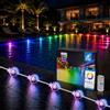 Soiarllt Illuminazione intelligente per piscina con app e telecomando, 15 m, 8 in 1, IP68, sommergibile, 16 milioni di colori, 44 modalità di luce, luci per piscina con timer, per giardino, piscina