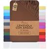 NatureMark Lenzuolo con angoli elasticizzati in jersey, in 100% cotone, in molti colori e misure, conforme all'Oeko-Tex Standard 100, 90 x 200 cm - 100 x 200 cm, Marrone cioccolato