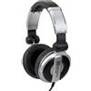 Pronomic KDJ-1000: Cuffie da DJ - Cuffie dinamiche con isolamento acustico - Cuffie da studio cablate (107 dB SPL, cavo da 3,5 metri, archetto regolabile, incluse adattatori) - Argento/nero