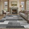 PureCozy Tappeto Salotto 200x300cm Nero Moderno Tappeti Lavabile in Lavatrice Antiscivolo Grande Carpet Cameretta Scendiletto Camera da Letto Ufficio Pelo Corto Morbido Rug Geometrico Carpets