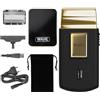 Wahl Gold Edition Travel Shaver Rasoio a lamina da uomo | Testa singola flessibile, ideale per i viaggi, ricaricabile, per rifiniture, compatto e portatile, capelli e barba