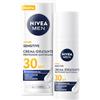 NIVEA MEN Sensitive Crema Idratante Viso Uomo Protezione Quotidiana SPF 30 50 ml, Crema viso uomo per pelli sensibili con Complesso VitaminPRO, Protegge da raggi UVA/UVB, luce blu e inquinamento