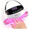 BEENLE LAMPADA UV/LED PER UNGHIE DA 500 W - Asciugatore per unghie con 90 LED per una rapida asciugatura dello smalto gel, con sensore automatico e 4 timer (10 s/30 s/60 s/99 s)