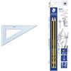 Staedtler 567 36-60 Squadra da 36 cm, 60/30 & BK2D Matite 2H, 2 pezzi