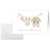 SIGEL DS622 - Biglietti di auguri per nascita Baby Clothes, formato C6, 10 pezzi, con buste, struttura in lino con angoli arrotondati, neutro, per ragazze e ragazzi, ideali da stampare, colore verde