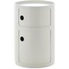 Kartell Componibili Big, Mobile Contenitore 2 Elementi, Diametro 42 cm, Bianco