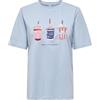 ONLY Onlburst Life S/S Popcorn Top Box Jrs, Soft Chambray, S Donna