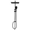 Görbach Colonna Doccia Acciaio Inox senza Miscelatore, Set Doccia a Pioggia con Asta Doccia Saliscendi Regolabili, Soffione 30x30cm, Nero