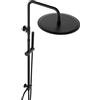 JOHO Colonna Doccia in Acciaio INOX senza Miscelatore Termostatica, Asta Doccia Saliscendi con Soffione e Doccetta, Set Doccia a Pioggia con Soffione 30 cm Nero
