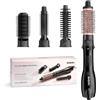 BaByliss Smooth Finish 1200 - Spazzola ad Aria Calda 4-in-1 per Asciugare, Lisciare, Modellare e Dare Volume, Tecnologia Ionica & Ceramica, 4 Accessori, 1200W, Nero/Rosa, AS122E