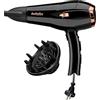 BaByliss Asciugacapelli con cavo retrattile, 2000W Phon Capelli Professionale, funzione ionica anti-crespo, 3 impostazioni di calore - 2 velocità, Nero, D373E