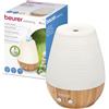Beurer LA 40 Diffusore Aromatico Ultrasuoni con LED Colorato 7 Colori, Bambù Porcellana, Timer 1-3-7h, 180ml, Silenzioso 12W, Aromi Idrosolubili, Ambienti fino 20m², con Spegnimento Automatico