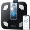 RENPHO Bilancia Pesapersone Digitale Solar, Bilancia Impedenziometrica Ecologica senza Batterie, Pesapersone Professionale Bluetooth con App per 13 Misurazioni Corporee, 180 kg