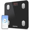 RENPHO Bilancia Pesapersone Digitale Professionale, Bilancia Impedenziometrica in Vetro Temperato, 27x27 cm, Max 180kg, Ultrasottile, Funzioni Intelligenti, Nero