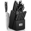 Yabano Set Coltelli da Cucina,14 Pezzi Coltelli Cucina in Acciaio Inox, Set Coltelli con Ceppo e Affilacoltelli Integrato, Manici in ABS Forgiato