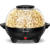 Yabano Macchina Popcorn, 5L Grande Macchina per Pop Corn Retrò da - Pop Corn Macchina con Rivestimento Antiaderente e Superficie Riscaldante Rimovibile - 800W (Nero)