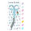 Nurse is Love Forbici Infermiere | Forbici Infermiera per Bendaggio | Forbici infermiera Curve, Punta Arrotondata. Rafforza Il Tuo Kit Pronto Soccorso, Infermiere Accessori. Colore Margherite verdi