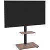 XTRARM Supporto TV da terra con Base in Legno, Carrello Porta TV con Ruote, 32-70/Portata 45 kg,mobili tv soggiorno,Piedistallo TV Orientabile ±25/VESA 600 * 400,con ripiano per Mini Piante Verde