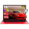NOTODD PC Portatile 14 Pollici 256GB 1080P 2.4G+5G Win 11 - Red