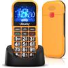 CHAKEYAKE GSM Telefono Cellulare per Anziani con Tasti Grandi, telefoni cellulari per anziani Supporto SIM Doppio, 1800mAh Batteria Lungo Standby, Ricarica USB C, Funzione SOS,Base di Ricarica,Torcia