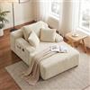 Xbro Divano Relax Senza Struttura in Velluto a Coste, Chaise Longue in Schiuma ad Alta Resilienza con 3 Cuscini e Tasche Laterali, per Soggiorno e Camera da Letto