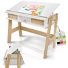 Juskys Scrivania per Bambini Fietje Plus - Altezza Regolabile, Piano Inclinabile, 2 Cassetti, Materiale Robusto e Antigraffio, Ampio Spazio di Archiviazione